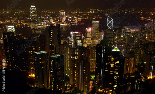 Night scenery from Victoria Peak, Hong Kong