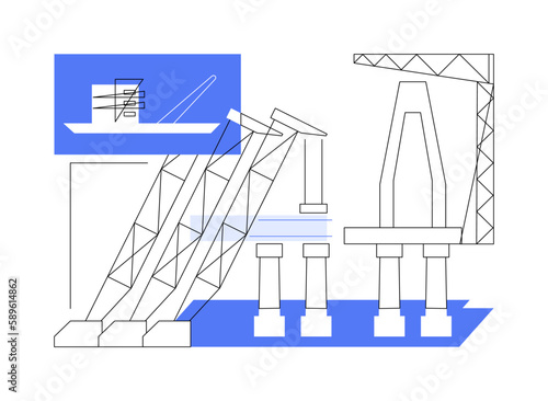 Launching superstructure abstract concept vector illustration.