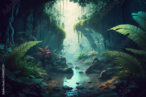 Tropical Jungle. Nature background