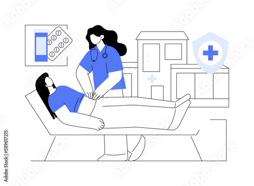 Abdominal exam abstract concept vector illustration.