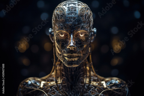 Futuristic Digital Portrait of Advanced Artificial Intelligence