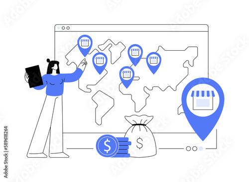 Franchising abstract concept vector illustration.