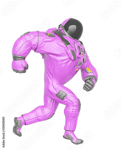 astronaut cartoon is walking fast © DM7