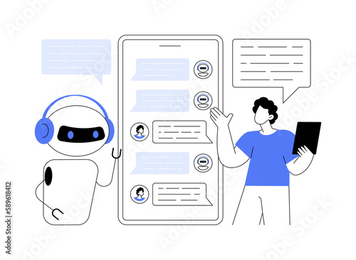 Chatbot virtual assistant abstract concept vector illustration.