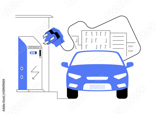 Charging station abstract concept vector illustration.