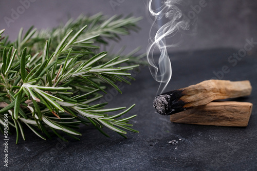 Photography palo santo and rosemary