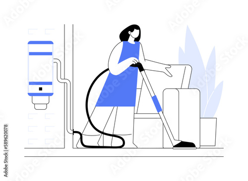 Central vacuum system abstract concept vector illustration.
