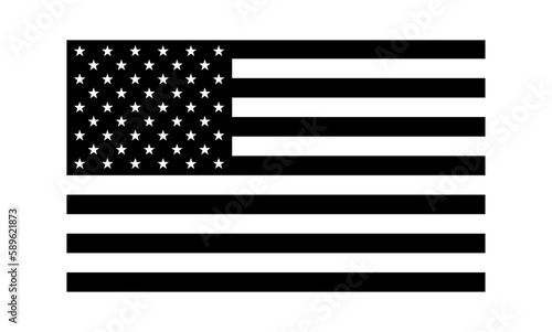 black and white version of the US flag