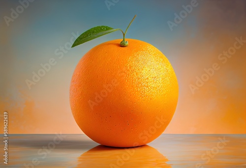 Orange fruit on pastel background. Copy Space. Close up. Selective focus. Generative AI