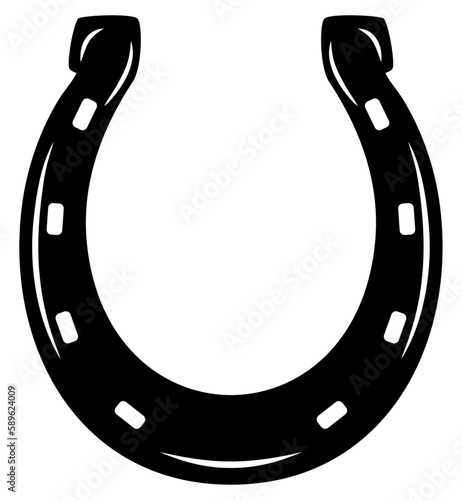 Horseshoe silhouette, vector illustration. Black 