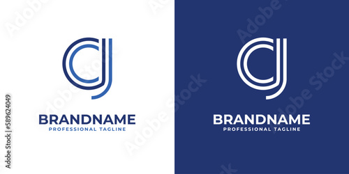 Letter CJ Line Monogram Logo, suitable for any business with CJ or JC initials. photo