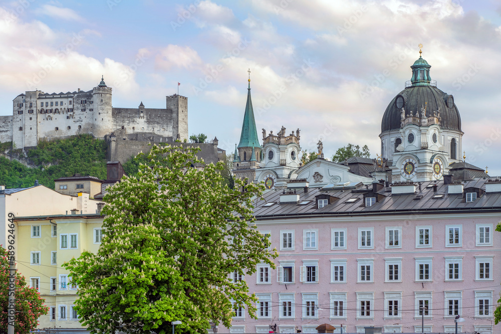 Salzburg, Austria - beautiful views of the city where the great composer Wolfgang Amadeus Mozart was born