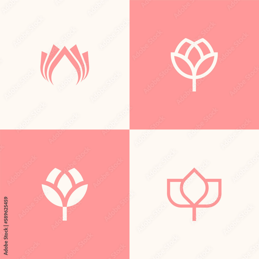 lotus vector logo collection premium template