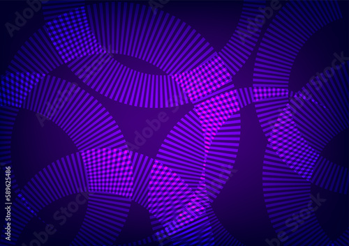 Abstract digital technology network dynamic line wave purple background