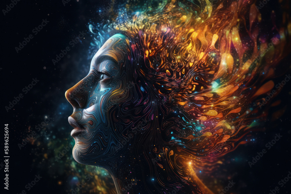 Surreal 3D Illustration of a Creative Head Surreal 3D Illustration of a Creative Head