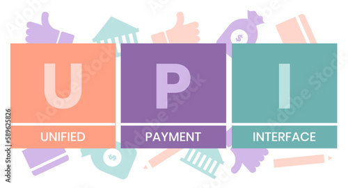 upi unified payment interface. business concept. Vector infographic illustration for presentations, sites, reports, banners