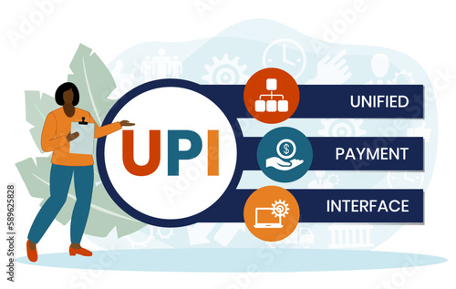upi unified payment interface. business concept. Vector infographic illustration for presentations, sites, reports, banners photo