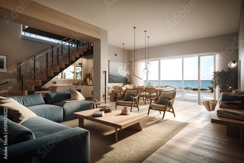 Living room in luxury home   Design Scandinavian interior of living room   luxury living room interior and decoration   modern living room   beautiful apartment  interior  Generative AI