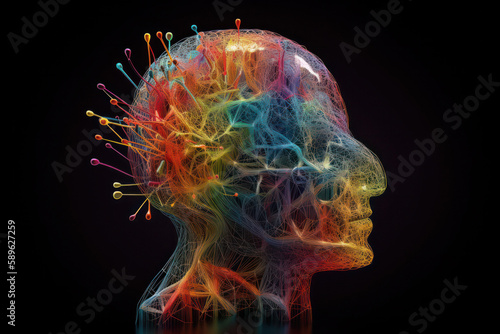 Vibrant 3D Illustration of Creative Human Mind