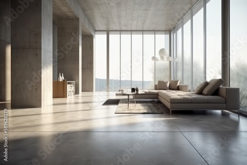 3D render of Contemporary Minimalist Sleek and Simple room © Exotic Escape
