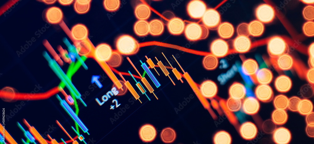 stock market investment trading. Financial chart with up trend line graph. Wealth management with risk diversification concept. stock market investment trading. Financial chart with up trend line graph. Wealth management with risk diversification concept.