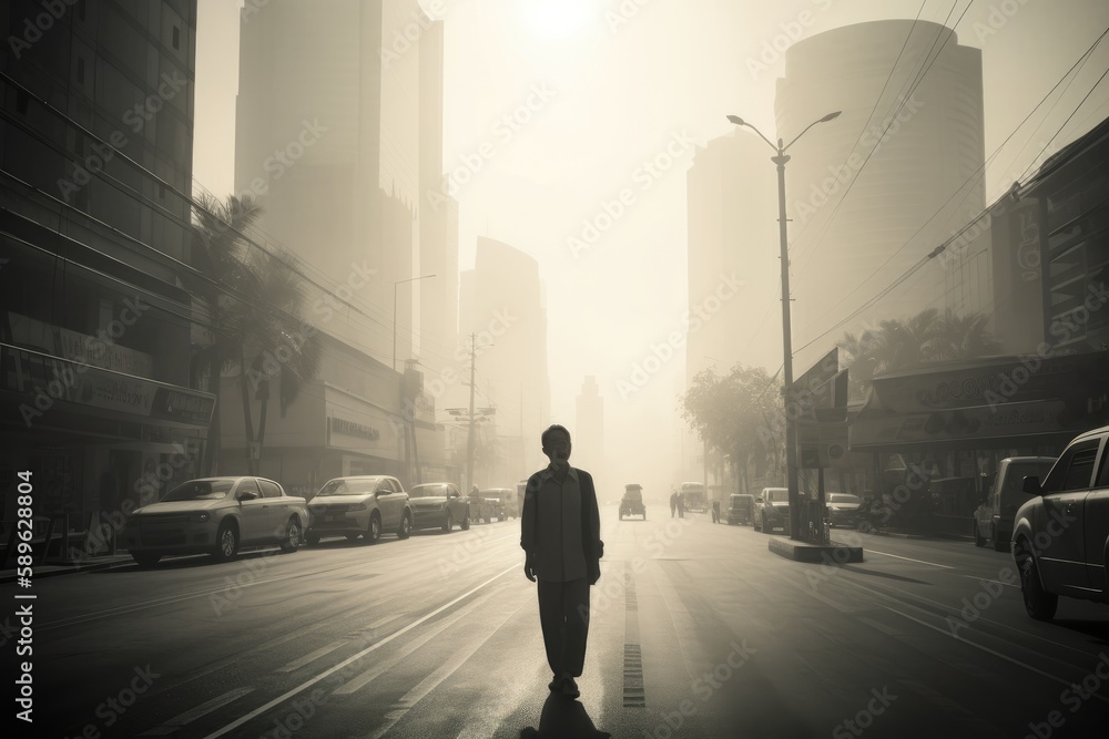PM 2.5 Air Pollution in Bangkok, Thailand - city in haze PM 2.5 Air Pollution in Bangkok, Thailand - city in haze