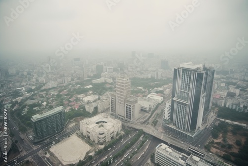 PM 2.5 Air Pollution in Bangkok  Thailand - city in haze 