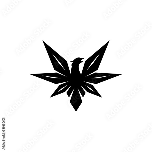phoenix vector  cannabis  LOGO DESIGNS TEMPLATE		