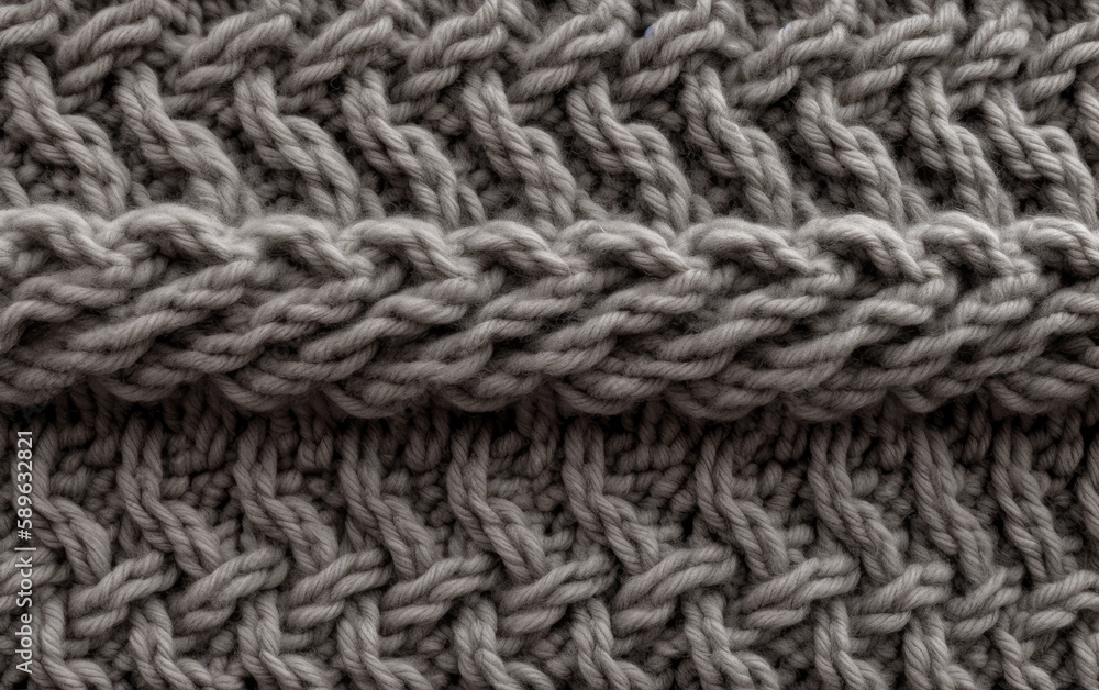 Knitted wool texture. Knitted wool background. Close-up. Generative AI Knitted wool texture. Knitted wool background. Close-up. Generative AI