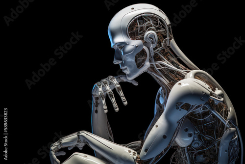 Thoughtful Humanoid Robot © Georg Lösch