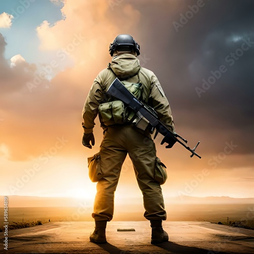 soldier with rifle