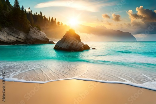 Strand im Sonnenlicht zur Sommerzeit