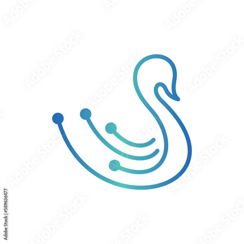 Swan tech line simplicity logo