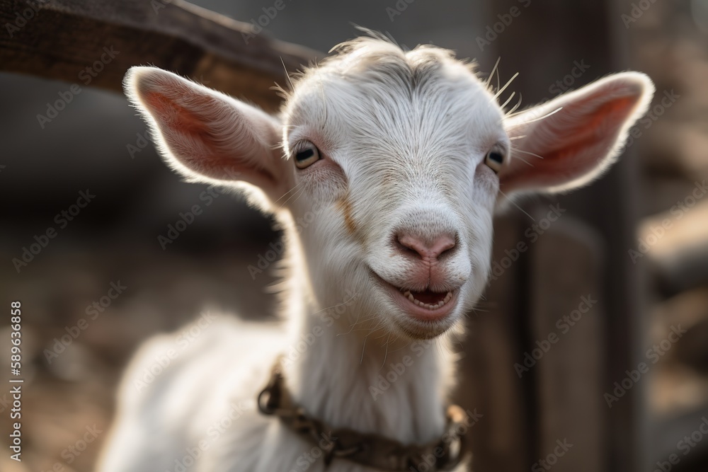 Cute and beautiful baby goat illustration by generative ai Cute and beautiful baby goat illustration by generative ai