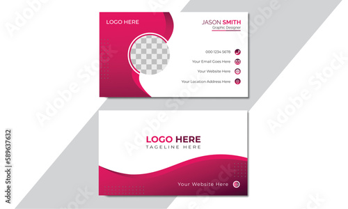 Creative and Clean Business Card design, Modern personal visiting card template,

