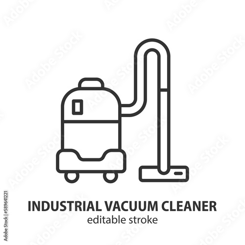 Industrial vacuum cleaner line icon. Vector illustration. Editable stroke.