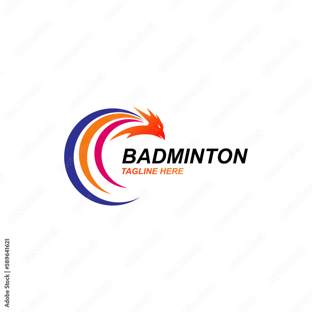 Abstract logo design. Badminton logo concept vector.