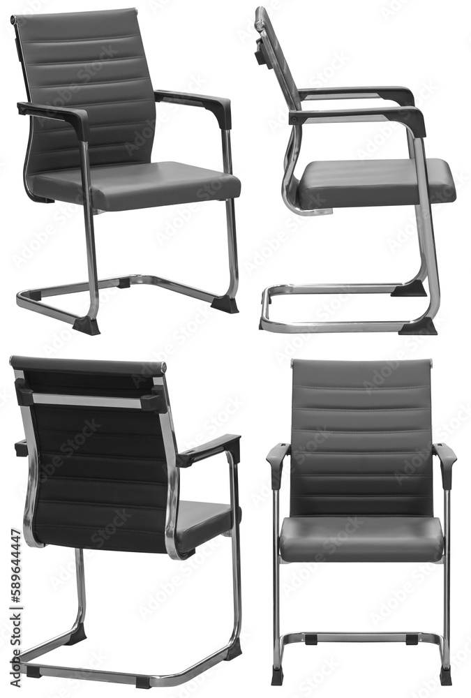 Office chair. Interior element. Isolated from the background. From different angles Office chair. Interior element. Isolated from the background. From different angles