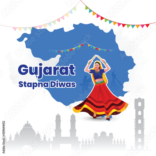 Gujarat day illustration