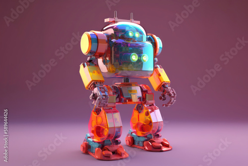 AI illustration of a cute colorful robot