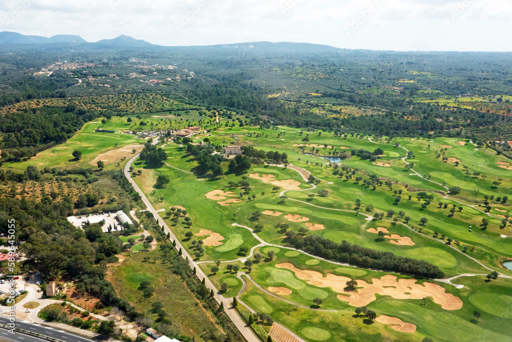 Golf course air view, Mallorca, Spain Golf course air view, Mallorca, Spain