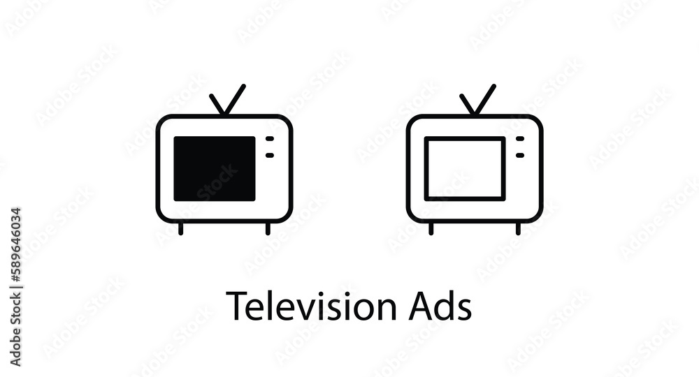 Television Ads icon stock illustration. Television Ads icon stock illustration.