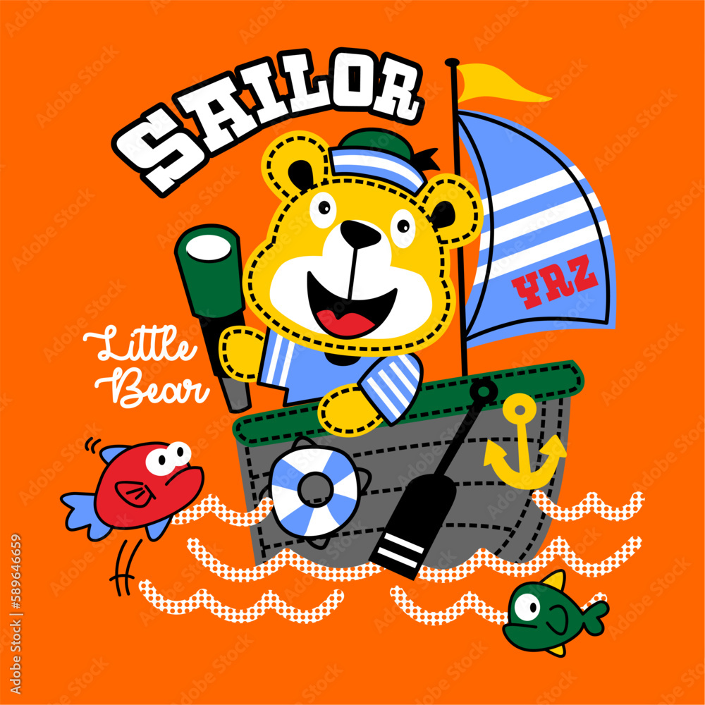 Little sailor cartoon vector design Little sailor cartoon vector design