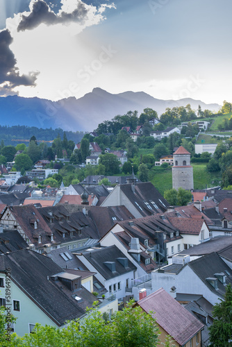 City of Feldkirch, State of Vorarlberg, Austria - at sundown