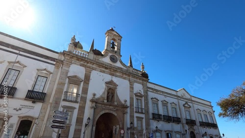 Historical city center in Faro, Portugal on March 1, 2023