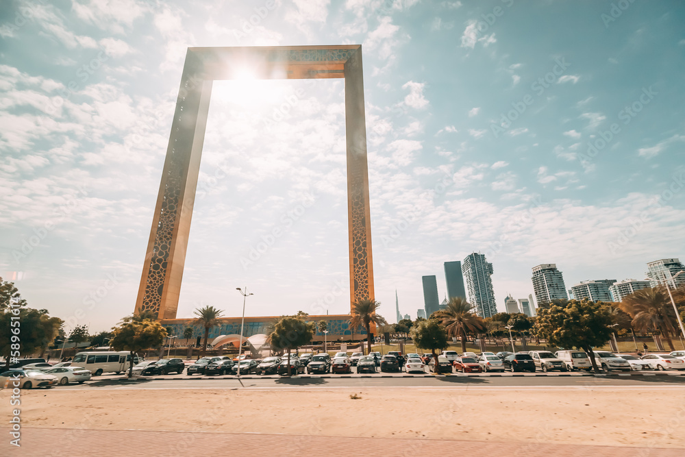 13 January 2023 Uae Dubai Dubai Frame Striking Gold Color And
