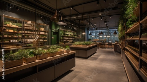 Green Retail: Eco-Friendly and Healthy Food Shopping Experience. Generative AI © Milos Stojiljkovic
