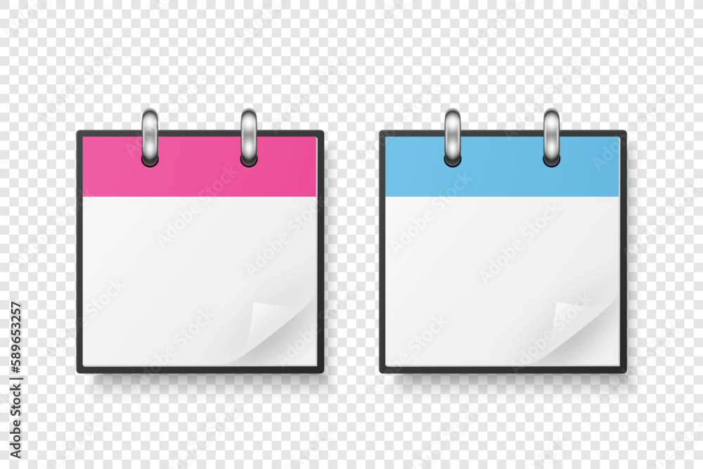 Vector 3d Realistic Paper Classic Simple Minimalistic Blue and Pink Calendar Icon Set Closeup Isolated on White Background. Design Template for Holiday Card, Banner, Wall Calendar Vector 3d Realistic Paper Classic Simple Minimalistic Blue and Pink Calendar Icon Set Closeup Isolated on White Background. Design Template for Holiday Card, Banner, Wall Calendar