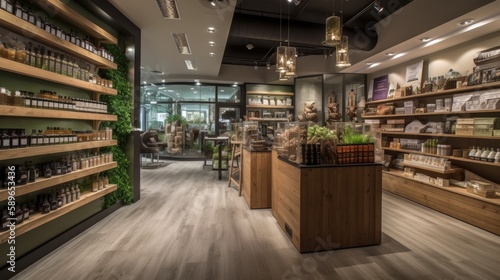 Green Retail: Eco-Friendly and Healthy Food Shopping Experience. Generative AI © Milos Stojiljkovic