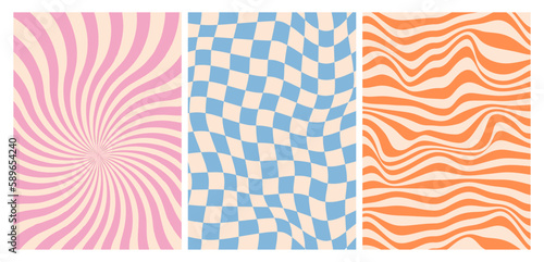 Waves, Trippy Grid, Swirl print 1970s Hippie aesthetic. Twisted background. Retro psychedelic style, Vintage, Groovy Design, Y2k aesthetic 